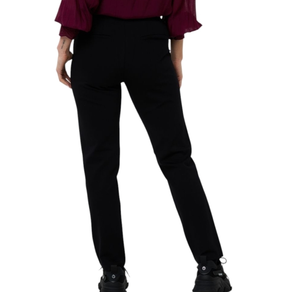 Esqualo Trouser Pants Women Medium Black Straight Leg Stretch - Picture 1 of 12